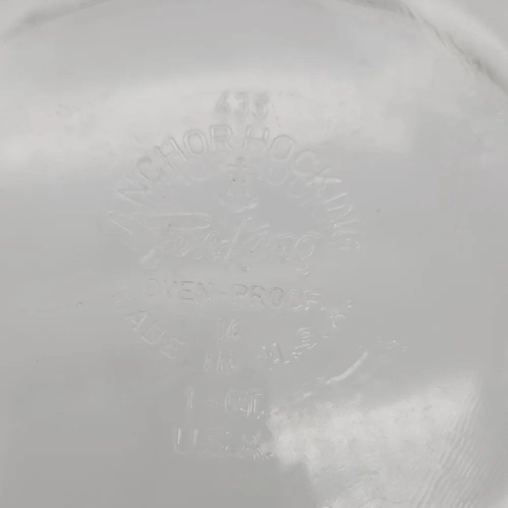 Fire King Clear Glass Round Baking Dish with Handles